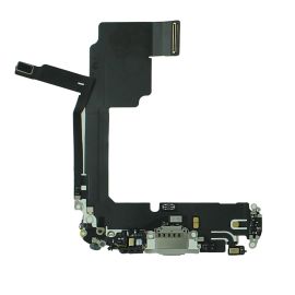 Apple iPhone 15 Pro Replacement Charging Port Flex With Microphone - White Titanium