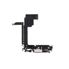 Apple iPhone 15 Pro Max Charging Port Flex With Microphone - White Titanium