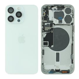 Apple iPhone 15 Pro Max Rear Glass & Middle Frame Assembly - White Titanium