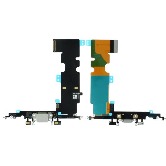 Apple iPhone 8 Plus Charging Port Flex + Microphone - Silver / White