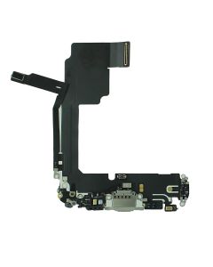 Apple iPhone 15 Pro Replacement Charging Port Flex With Microphone - White Titanium