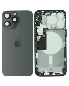 Apple iPhone 15 Pro Max Rear Glass & Middle Frame Assembly With Small Parts - Black Titanium