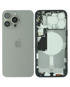 Apple iPhone 15 Pro Max Rear Glass & Middle Frame Assembly With Small Parts - Natural Titanium