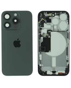 Apple iPhone 15 Pro Rear Glass & Middle Frame With Small Parts - Black Titanium 