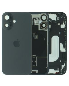 Apple iPhone 16 Rear Glass & Middle Frame Assembly + Small Parts - Black