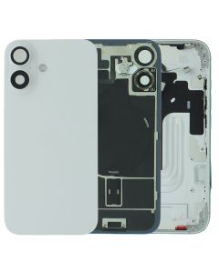 Apple iPhone 16 Plus Rear Glass & Middle Frame Assembly + Small Parts - White