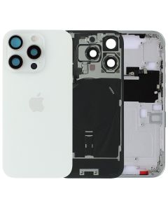Apple iPhone 16 Pro Rear Glass & Middle Frame Assembly + Small Parts - White Titanium