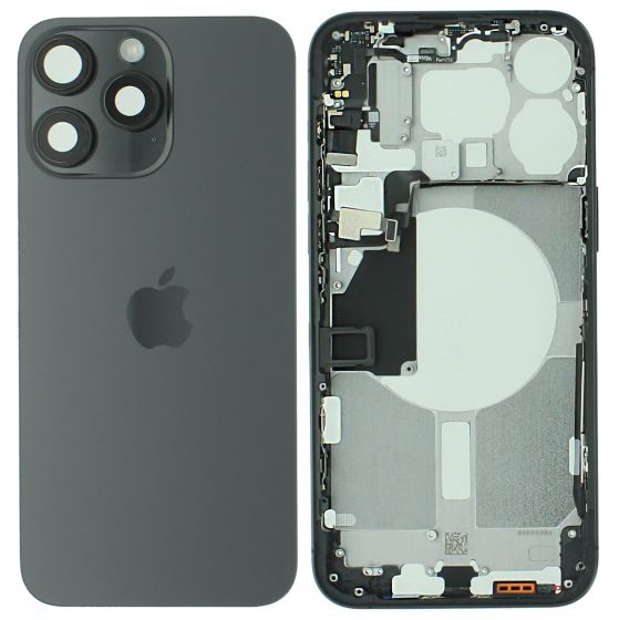 Apple iPhone 15 Pro Max Rear Glass & Middle Frame Assembly With Small Parts - Black Titanium