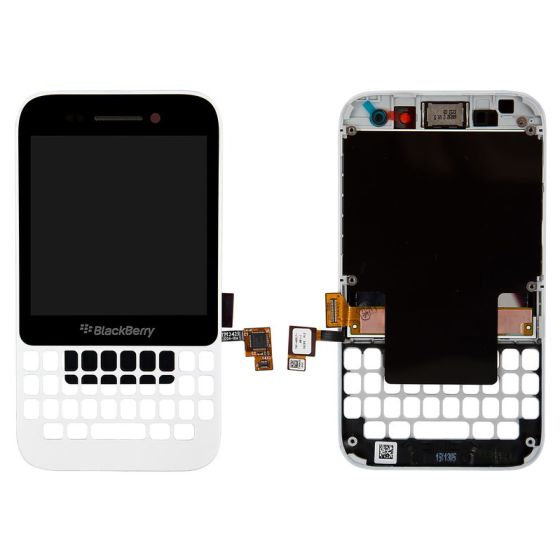 BlackBerry Q5 LCD Display & Touch Screen Digitizer + Frame White