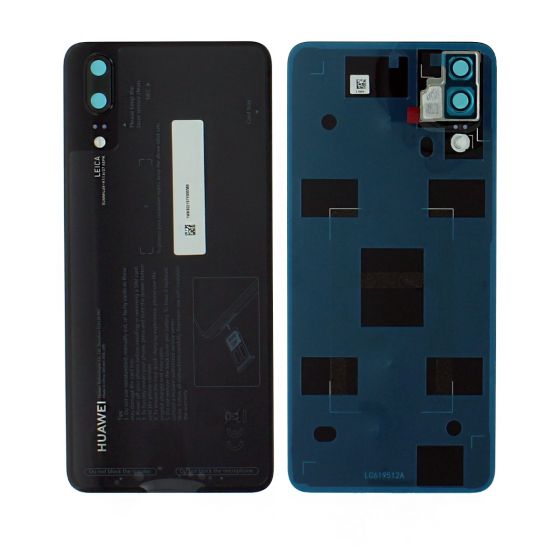 Huawei P20 Rear Battery Cover Back Glass + Adhesive - Black 02351WKV