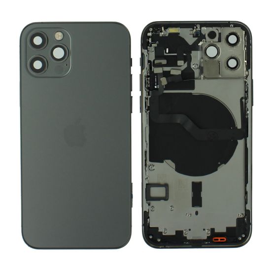Apple iPhone 12 Pro Rear Housing Case + Replacement Components - Graphite Black