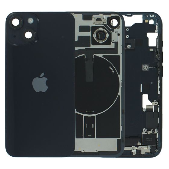 iPhone 14 Middle Frame & Back Glass + Small Parts - Black - Grade A