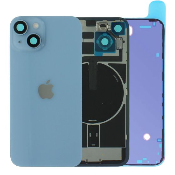 iPhone 14 Rear Back Glass + MagSafe NFC Wireless Charging Flex & Adhesive Blue