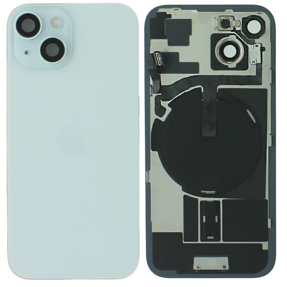 iPhone 15 Rear Back Glass + MagSafe NFC Wireless Charging Flex & Adhesive Blue