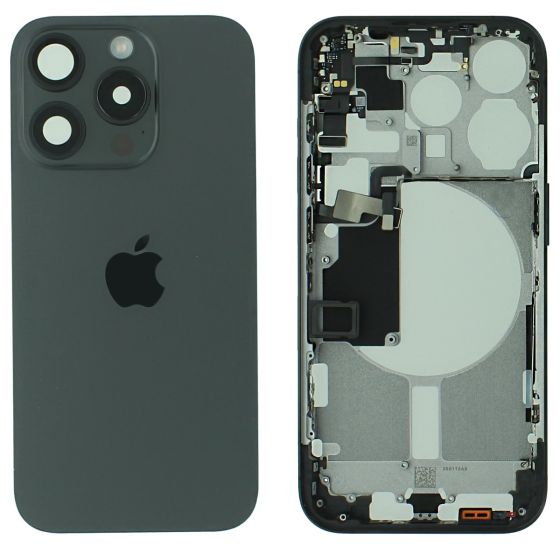 Apple iPhone 15 Pro Rear Glass & Middle Frame With Small Parts - Black Titanium 