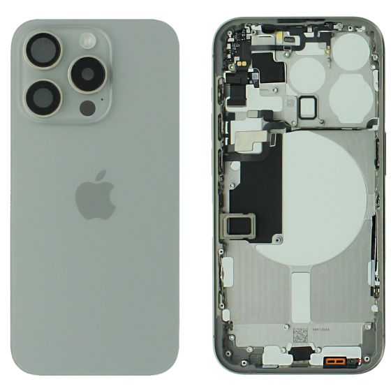 Apple iPhone 15 Pro Rear Glass & Middle Frame With Small Parts -Natural Titanium