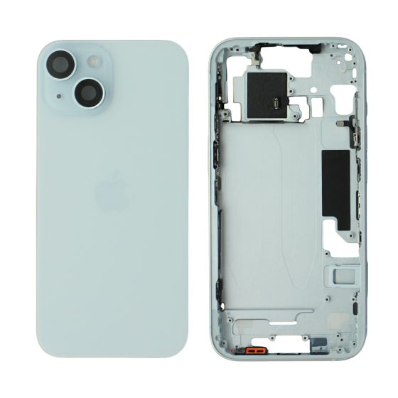 Apple iPhone 15 Rear Glass & Middle Frame Assembly With Small Parts - Blue