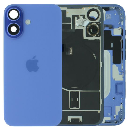 Apple iPhone 16 Rear Glass & Middle Frame Assembly + Small Parts - Ultramarine