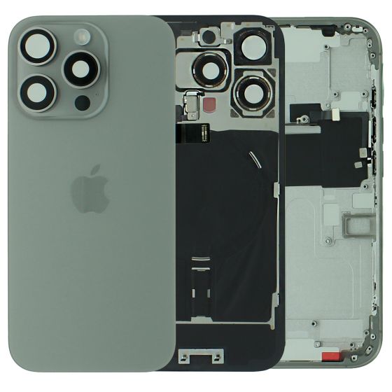 Apple iPhone 16 Pro Rear Glass & Middle Frame Assembly + Small Parts - Natural Titanium