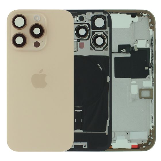 Apple iPhone 16 Pro Rear Glass & Middle Frame Assembly + Small Parts - Desert Titanium