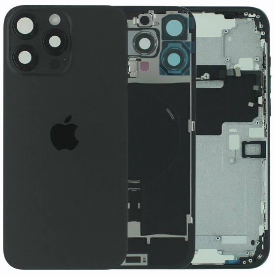 Apple iPhone 16 Pro Max Rear Glass & Middle Frame Assembly + Small Parts - Black Titanium