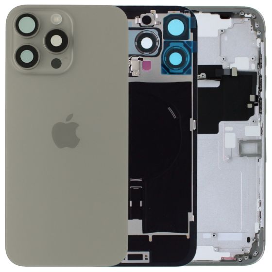 Apple iPhone 16 Pro Max Rear Glass & Middle Frame Assembly + Small Parts - Natural Titanium