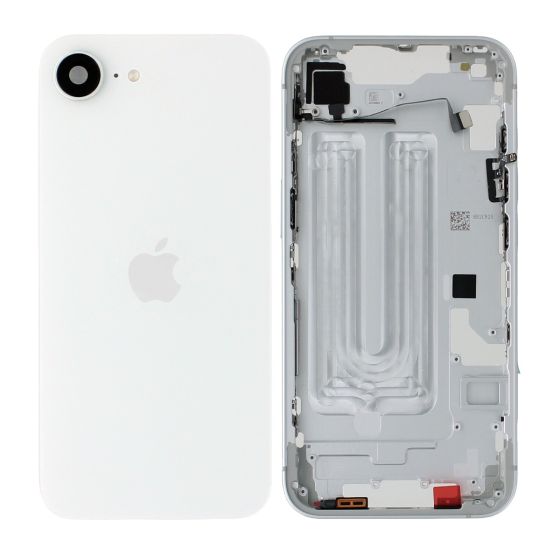 Apple iPhone 16e Rear Glass & Middle Frame Assembly + Small Parts - White