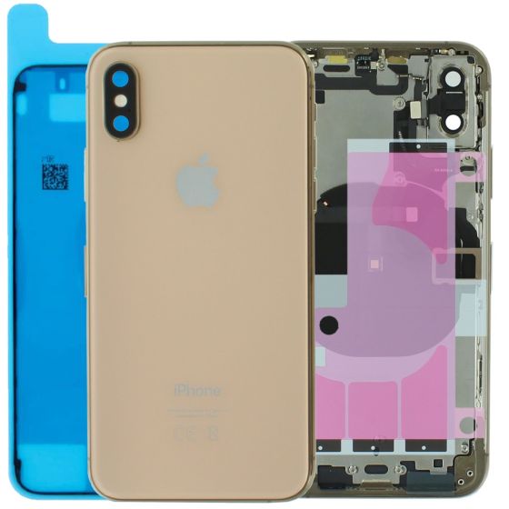 Apple iPhone XS Rear Housing Case Chassis + Replacement Components Gold