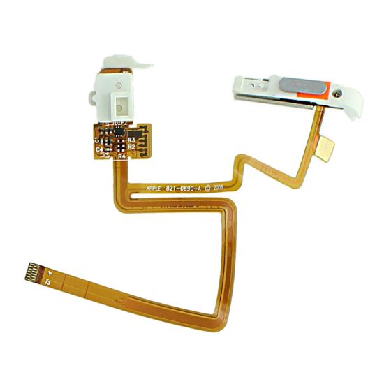 iPod Classic 5th 6th 7th Gen Headphone Audio Jack & Hold Flex Cable White Thick